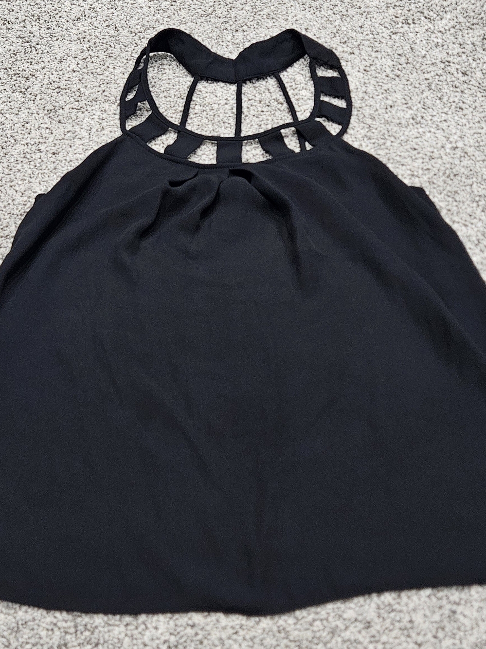Express Black Halter Tank Top with Cage Neck